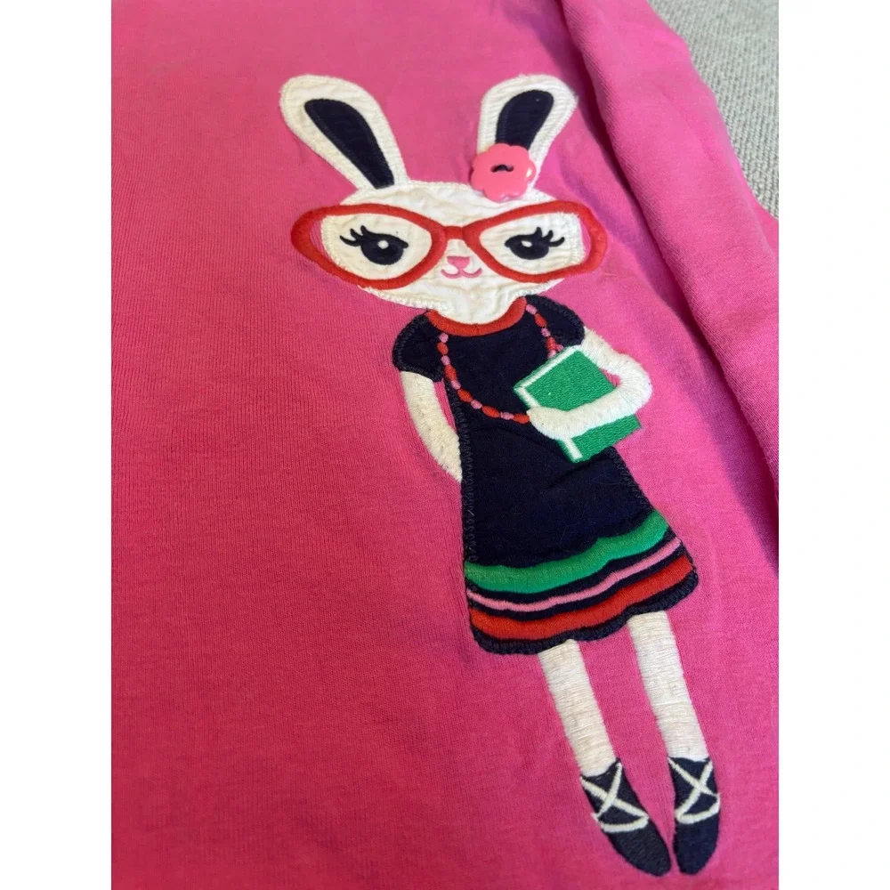 Gymboree Girls Pink Bunny Long Sleeve Top and Plaid Skort Set Size 10